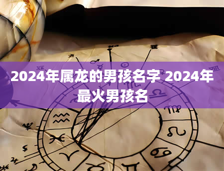 2024年属龙的男孩名字 2024年最火男孩名