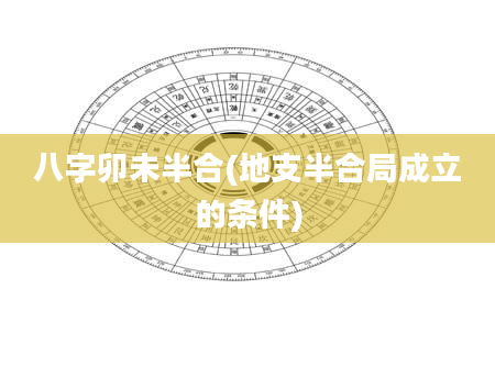 八字卯未半合(地支半合局成立的条件)