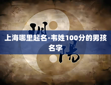上海哪里起名-韦姓100分的男孩名字