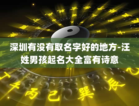 深圳有没有取名字好的地方-汪姓男孩起名大全富有诗意