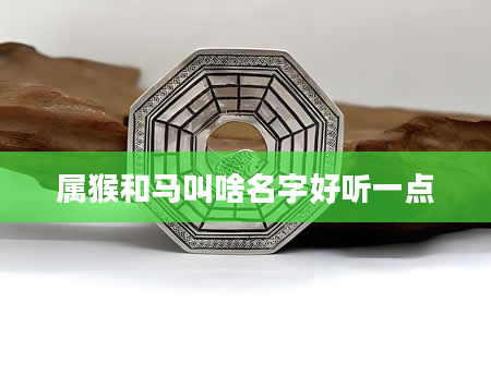 属猴和马叫啥名字好听一点