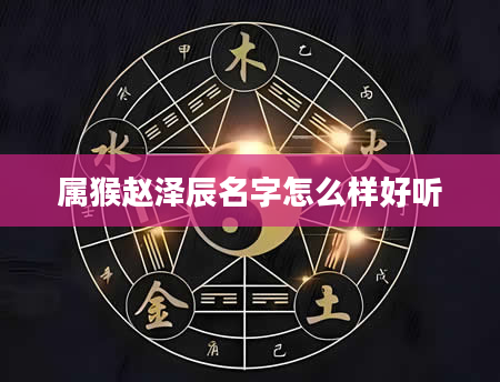属猴赵泽辰名字怎么样好听