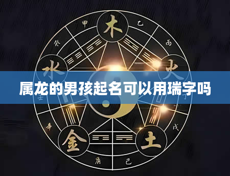 属龙的男孩起名可以用瑞字吗