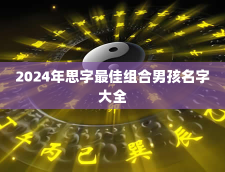 2024年思字最佳组合男孩名字大全