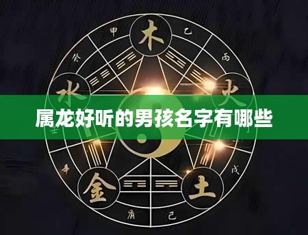 属龙好听的男孩名字有哪些