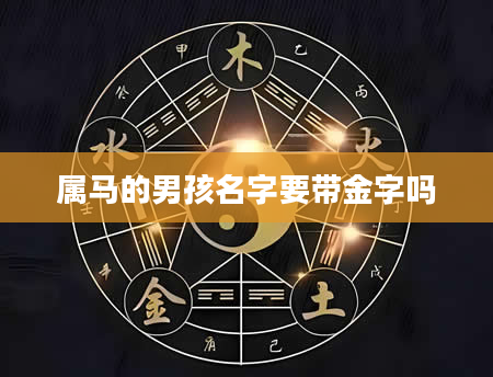 属马的男孩名字要带金字吗