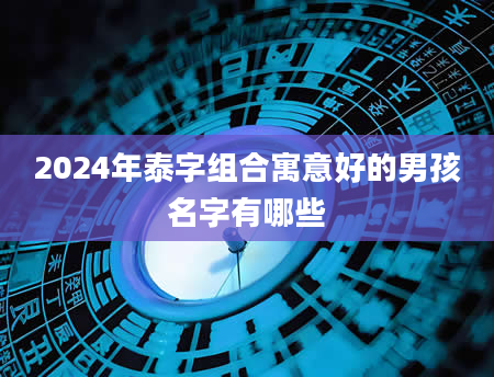 2024年泰字组合寓意好的男孩名字有哪些