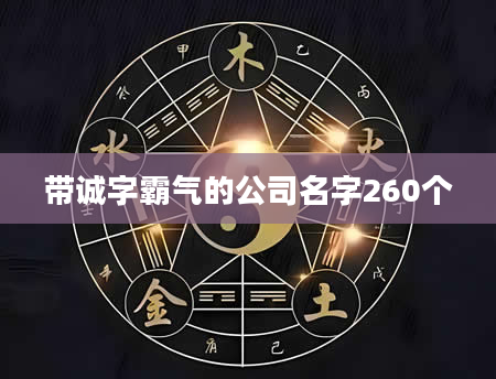 带诚字霸气的公司名字260个