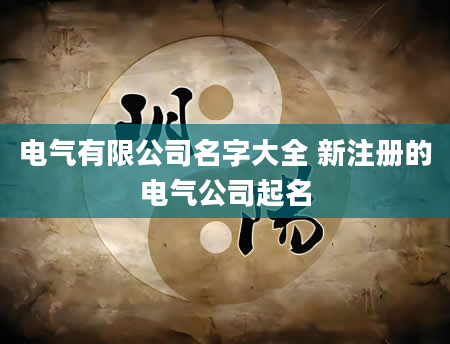 电气有限公司名字大全 新注册的电气公司起名