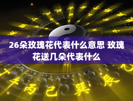 26朵玫瑰花代表什么意思 玫瑰花送几朵代表什么