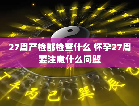 27周产检都检查什么 怀孕27周要注意什么问题