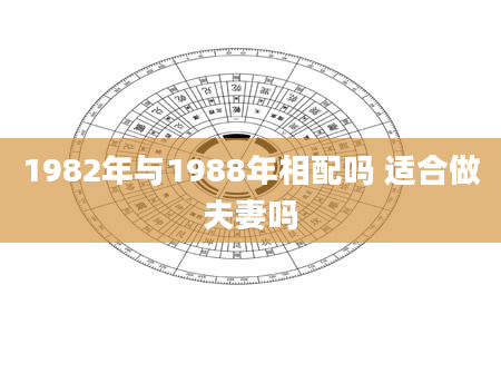 1982年与1988年相配吗 适合做夫妻吗