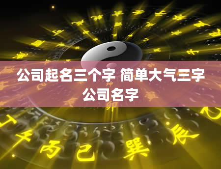 公司起名三个字 简单大气三字公司名字
