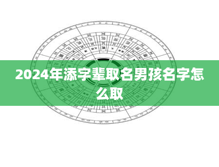 2024年添字辈取名男孩名字怎么取