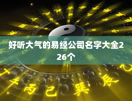 好听大气的易经公司名字大全226个