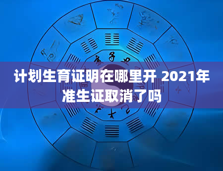 计划生育证明在哪里开 2021年准生证取消了吗