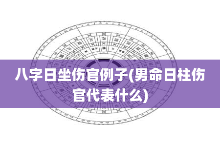 八字日坐伤官例子(男命日柱伤官代表什么)