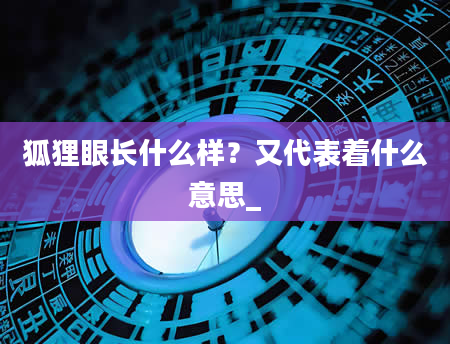 狐狸眼长什么样？又代表着什么意思_