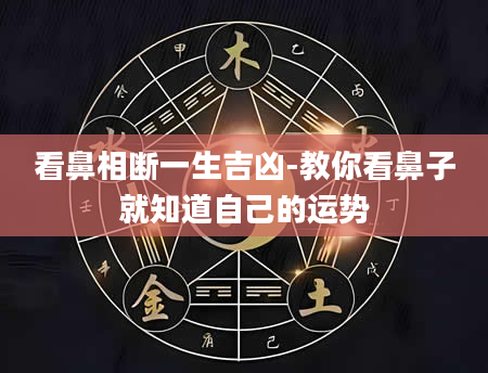 看鼻相断一生吉凶-教你看鼻子就知道自己的运势