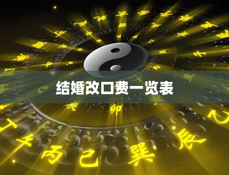 结婚改口费一览表