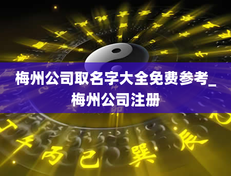梅州公司取名字大全免费参考_梅州公司注册