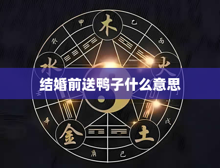 结婚前送鸭子什么意思