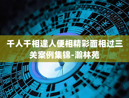 千人千相逢人便相精彩面相过三关案例集锦-瀚林苑