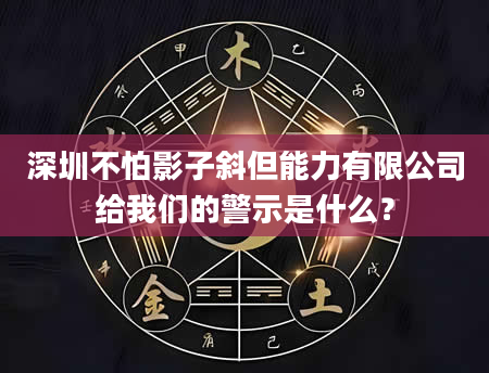 深圳不怕影子斜但能力有限公司给我们的警示是什么？