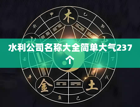水利公司名称大全简单大气237个