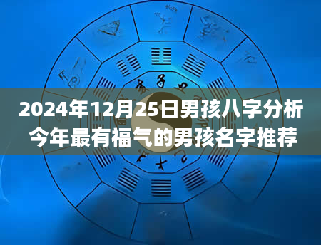 2024年12月25日男孩八字分析 今年最有福气的男孩名字推荐