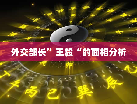 外交部长”王毅“的面相分析