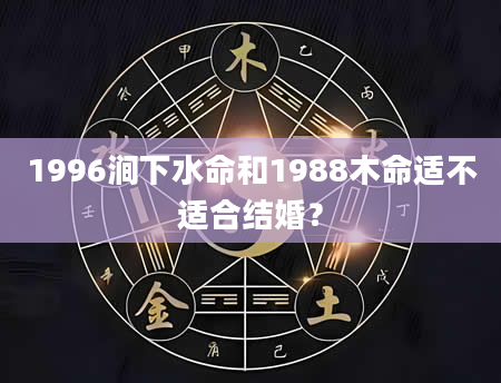 1996涧下水命和1988木命适不适合结婚？
