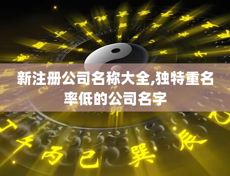 新注册公司名称大全,独特重名率低的公司名字