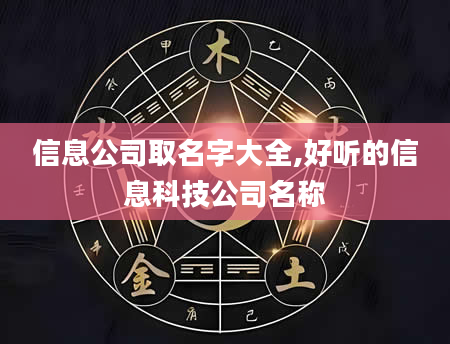 信息公司取名字大全,好听的信息科技公司名称