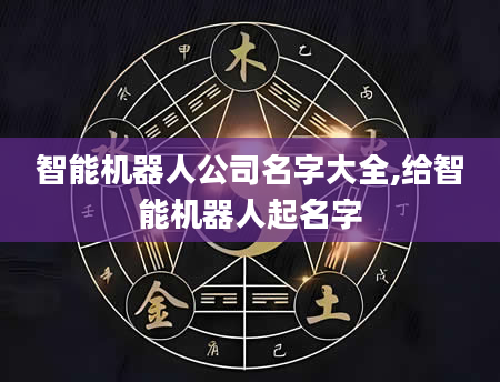 智能机器人公司名字大全,给智能机器人起名字