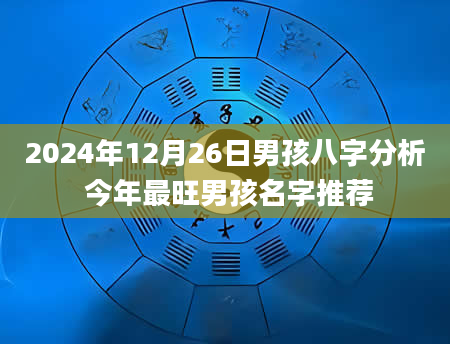 2024年12月26日男孩八字分析 今年最旺男孩名字推荐