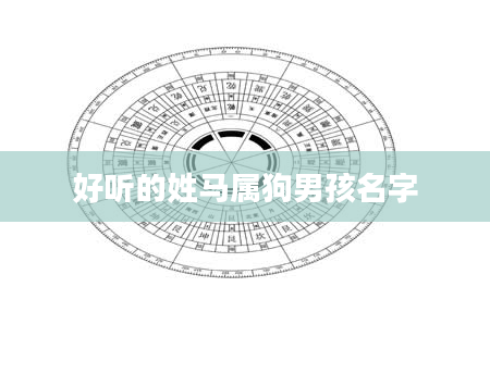 好听的姓马属狗男孩名字