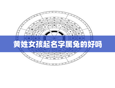 黄姓女孩起名字属兔的好吗