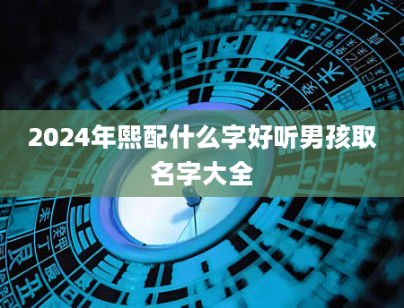 2024年熙配什么字好听男孩取名字大全