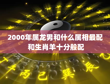 2000年属龙男和什么属相最配 和生肖羊十分般配
