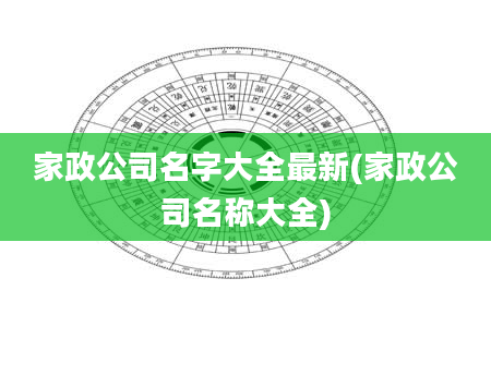 家政公司名字大全最新(家政公司名称大全)