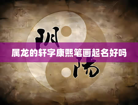 属龙的轩字康熙笔画起名好吗