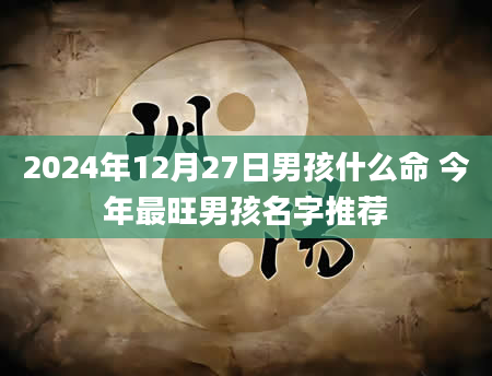2024年12月27日男孩什么命 今年最旺男孩名字推荐