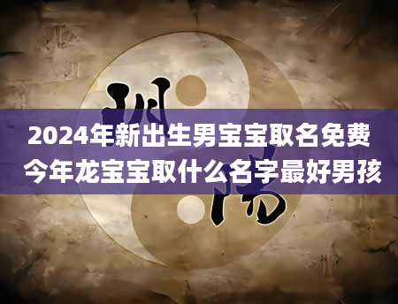 2024年新出生男宝宝取名免费 今年龙宝宝取什么名字最好男孩