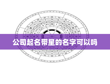 公司起名带星的名字可以吗