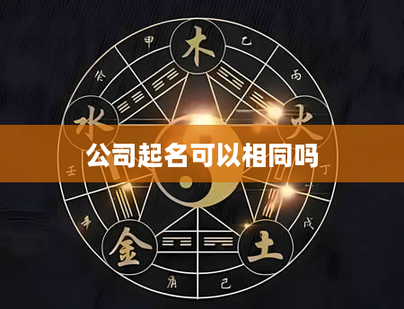 公司起名可以相同吗