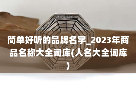 简单好听的品牌名字_2023年商品名称大全词库(人名大全词库)