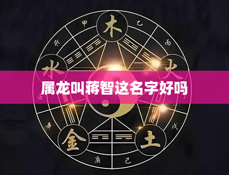 属龙叫蒋智这名字好吗