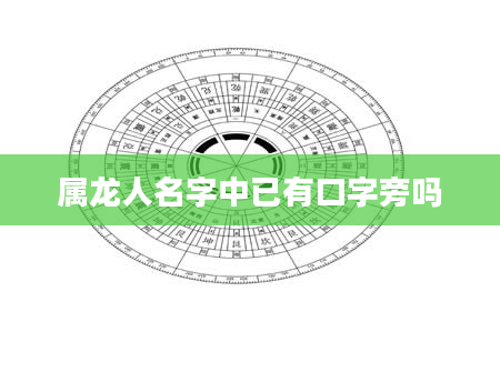 属龙人名字中已有口字旁吗