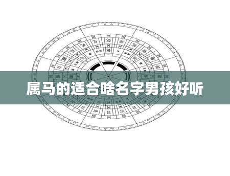属马的适合啥名字男孩好听